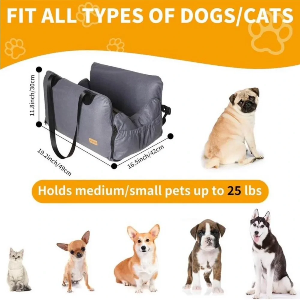 Dog Car Seat for Small Dogs 5-25 lbs.